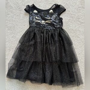 Zunie Black Sequin Cat Dress NWOT